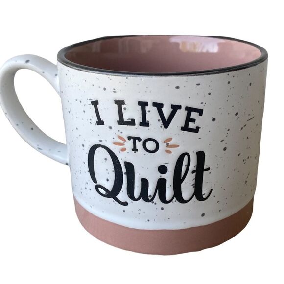 2 piece QUILTING set 1 Ceramic Bank and 1 13oz Ceramic Tea Coffee Cup - Picture 4 of 5